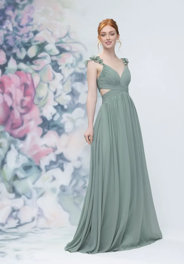 morilee-brautjungfernkleid-chiffon-a-linie-mit-criss-cross-cut-outs image 1