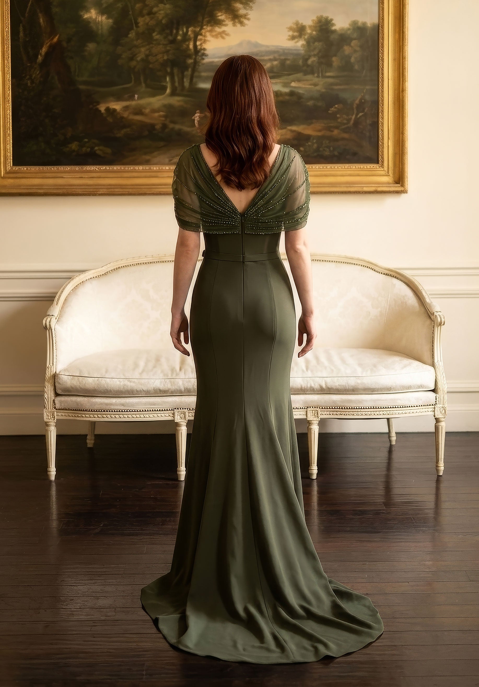 morilee-abendkleid-v-neck-crepe-mit-perlen-cap-rmeln image 3