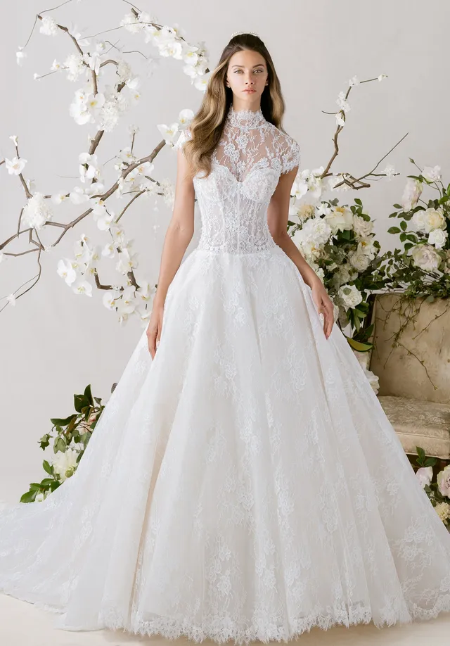 morilee-nikiya-chantilly-spitze-ballkleid-brautkleid image 1
