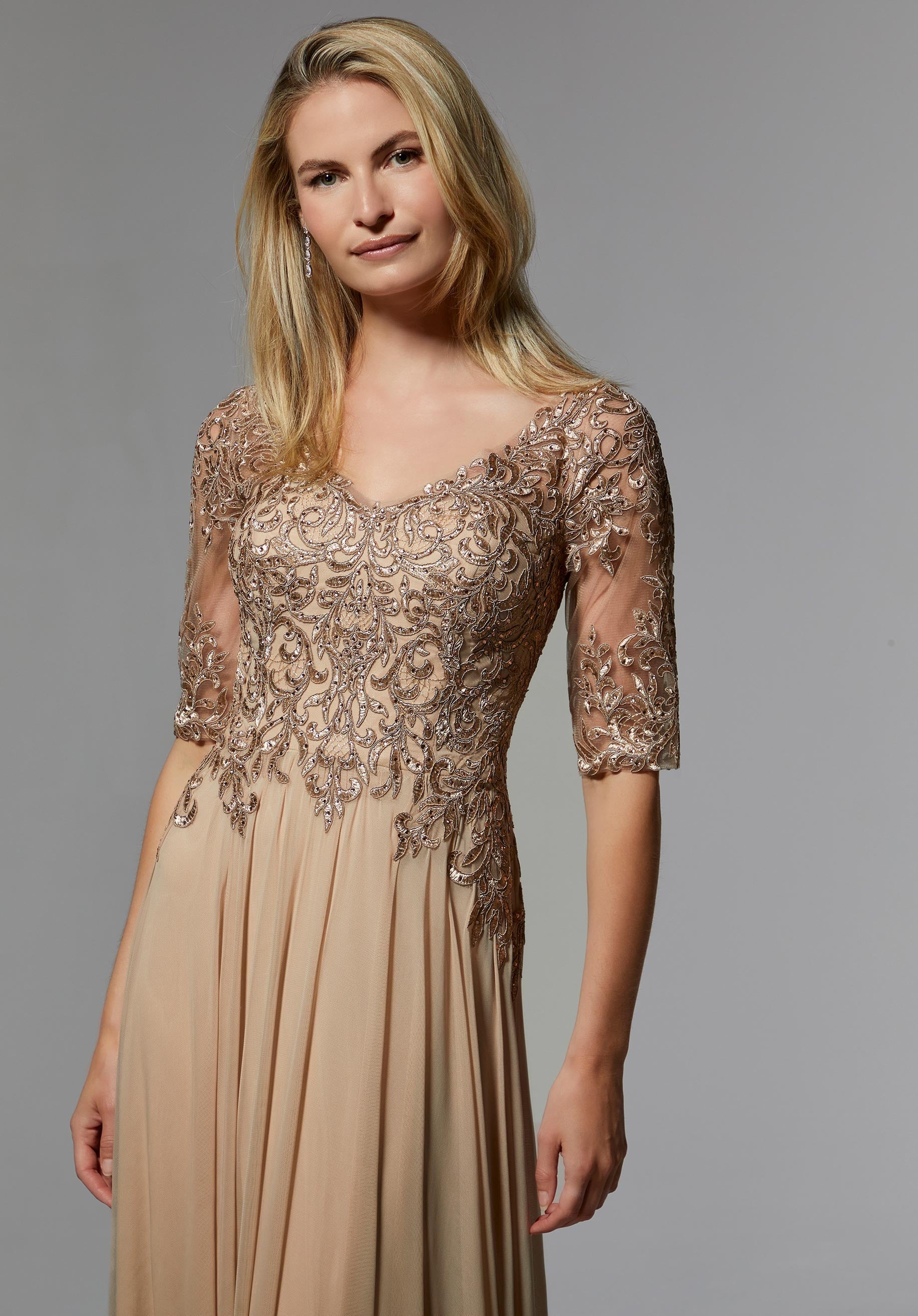 morilee-festkleid-stretch-mesh-v-neck-perlenapplikation image 4
