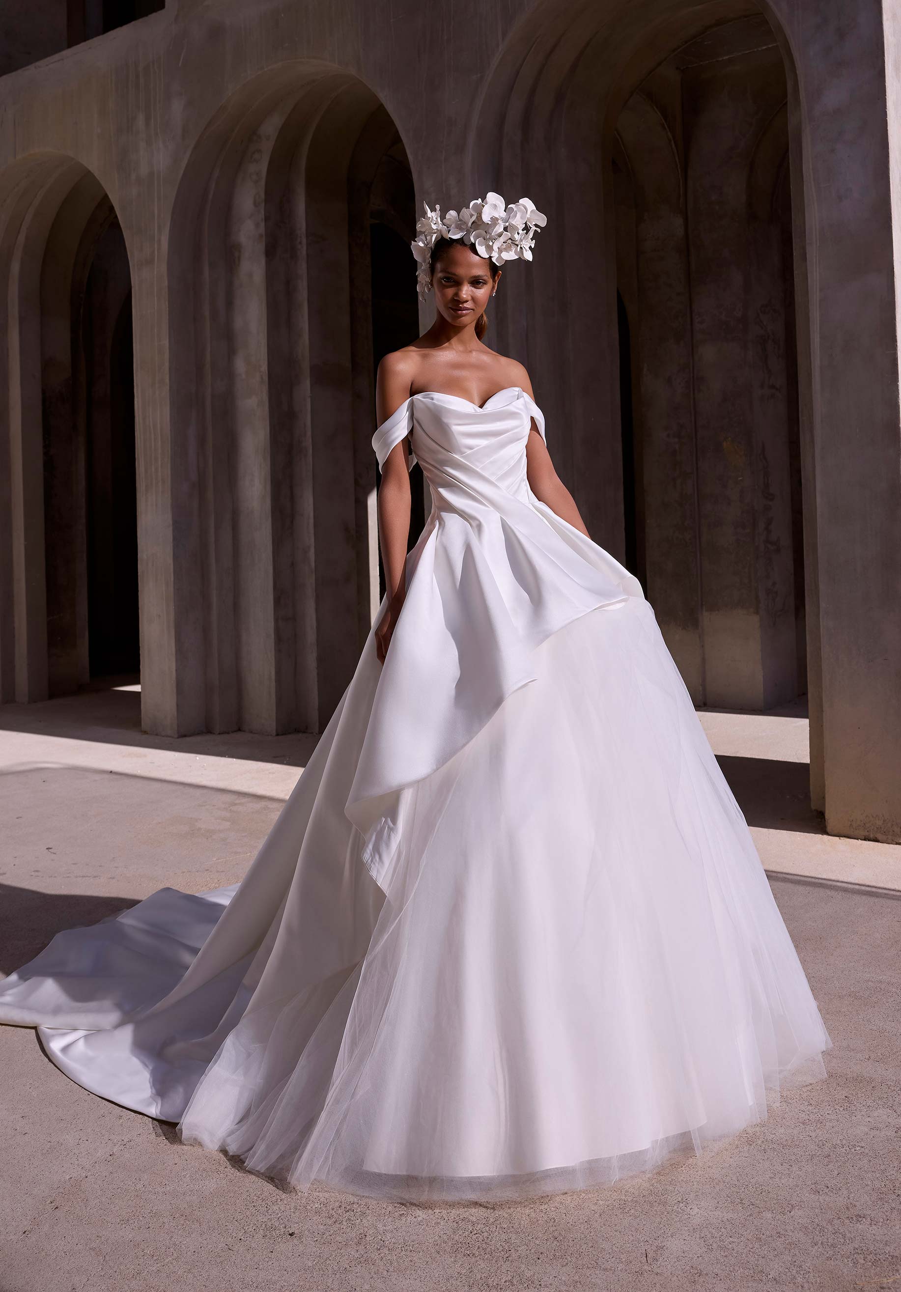 morilee-nuwa-satin-ballkleid-brautkleid-schulterfrei image 1