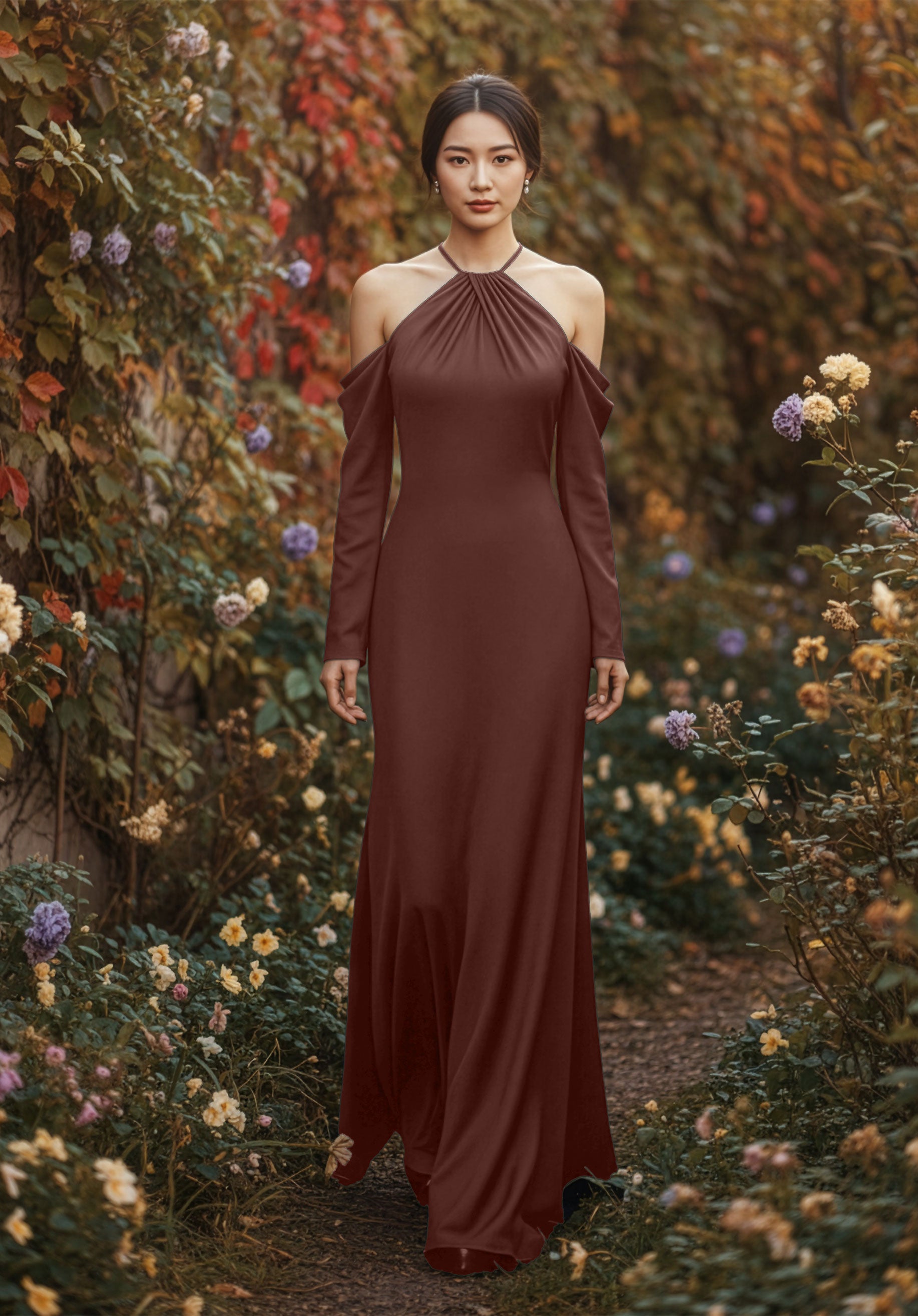 morilee-luxe-satin-brautjungfernkleid-halter-neck-mit-abnehmbaren-lang-rmeln image 7