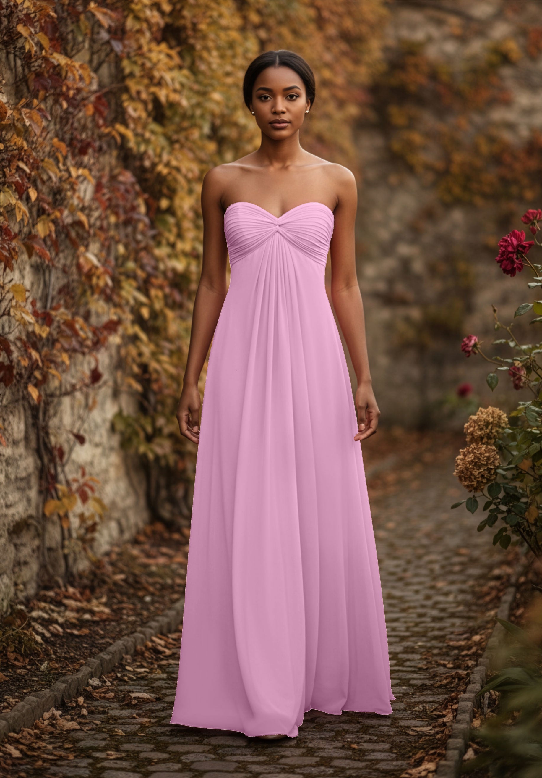 morilee-chiffon-brautjungfernkleid-mit-halstuch image 7