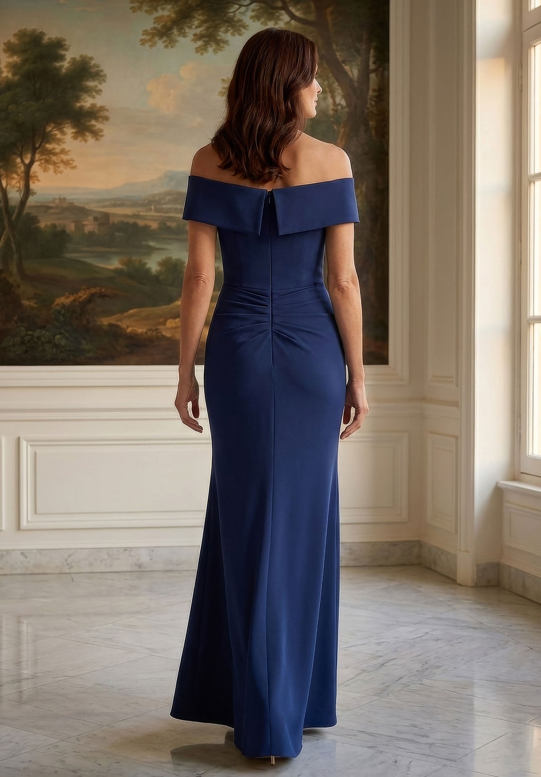 morilee-abendkleid-portrait-ausschnitt-r-schen-fit-and-flare-mit-schlitz image 3