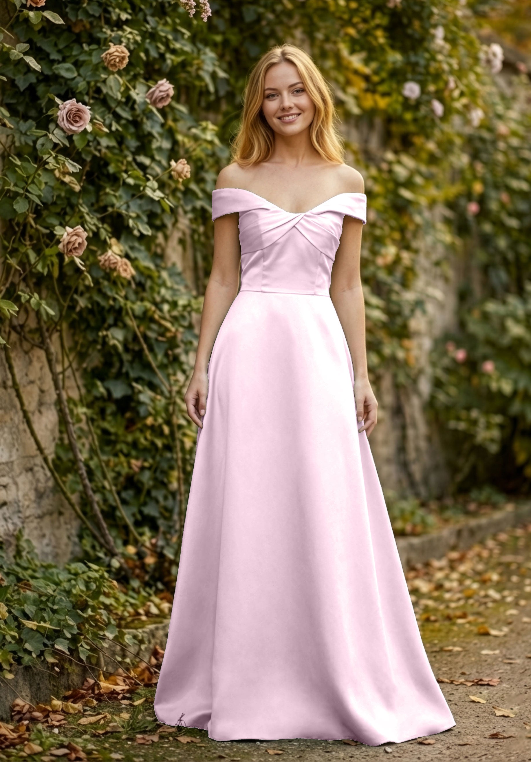 morilee-twist-neck-off-the-shoulder-satin-brautjungfernkleid-salbei image 8
