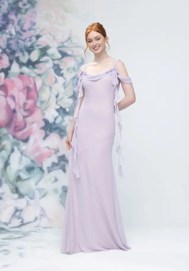 morilee-brautjungfernkleid-chiffon-bias-cut-mit-cowl image 1