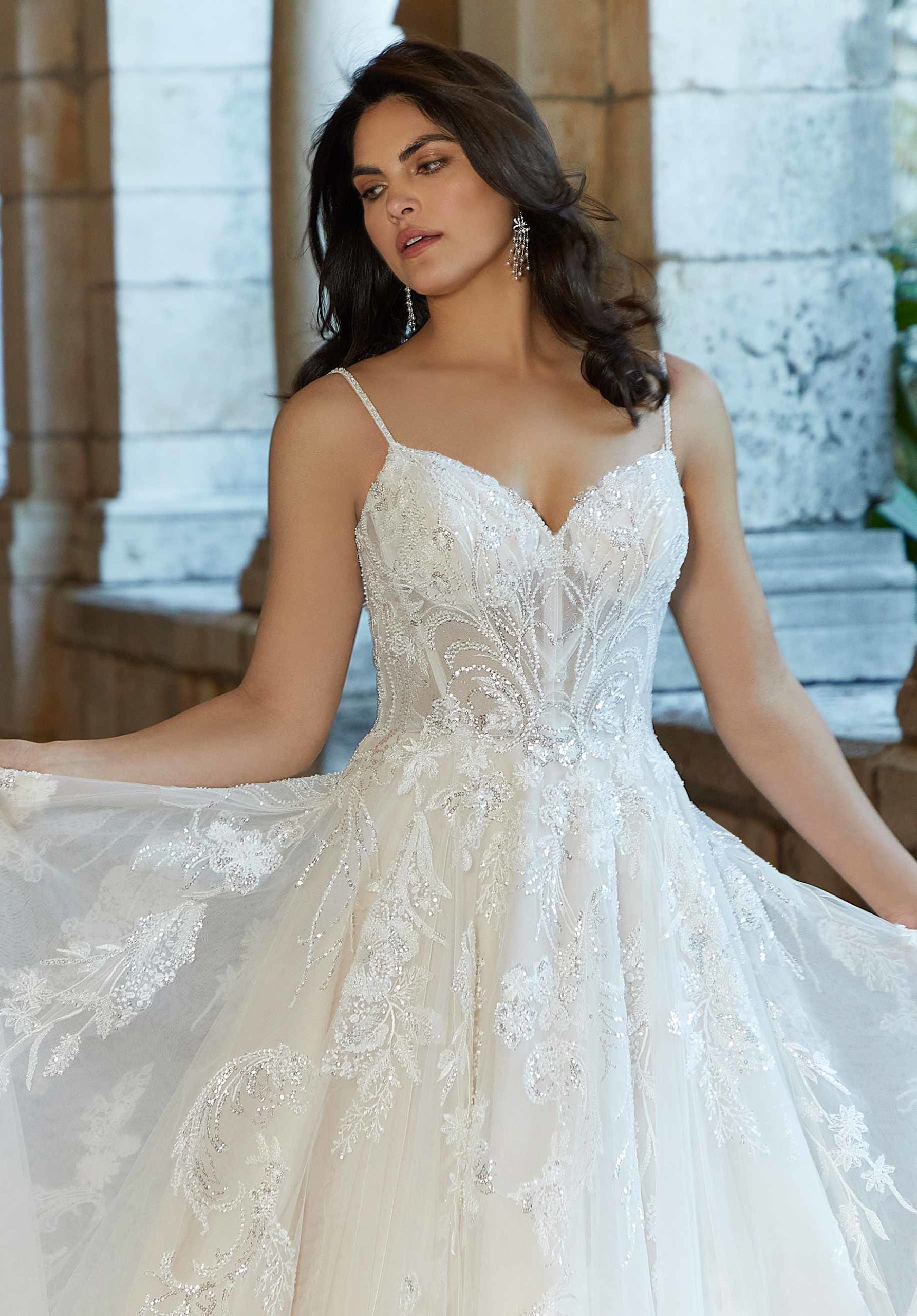 morilee-gabrielle-brautkleid-a-linie-t-ll-ballkleid-mit-paillettenspitze image 2