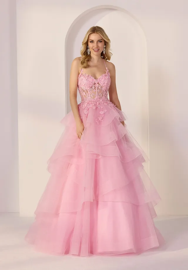 morilee-party-ballkleid-mit-cat-eye-corsage-und-tiered-glitzer-t-ll image 1