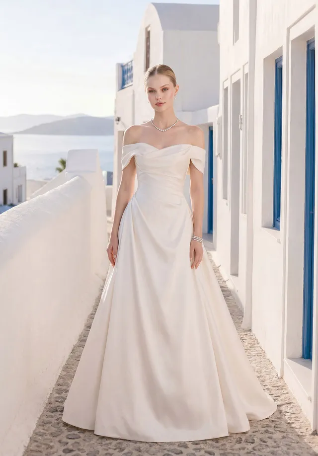morilee-tenera-satin-brautkleid-off-shoulder-ballkleid image 1