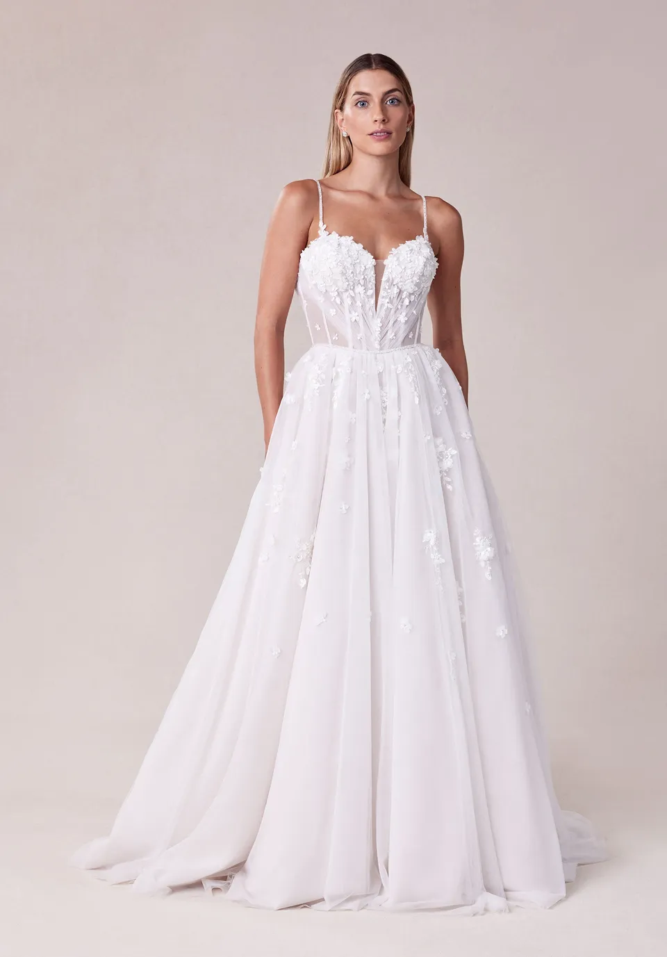 morilee-samira-brautkleid-boho-ballkleid-mit-korsett-und-t-llrock image 1
