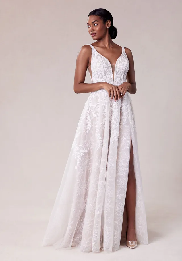 morilee-song-brautkleid-a-linie-mit-3d-bl-ten-und-v-r-cken image 1