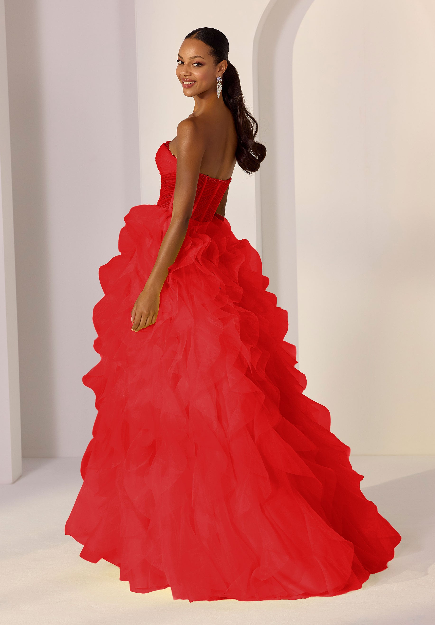 morilee-party-cocktailkleid-tr-gerlose-a-linie-mit-corsage-und-r-schen-organza image 2
