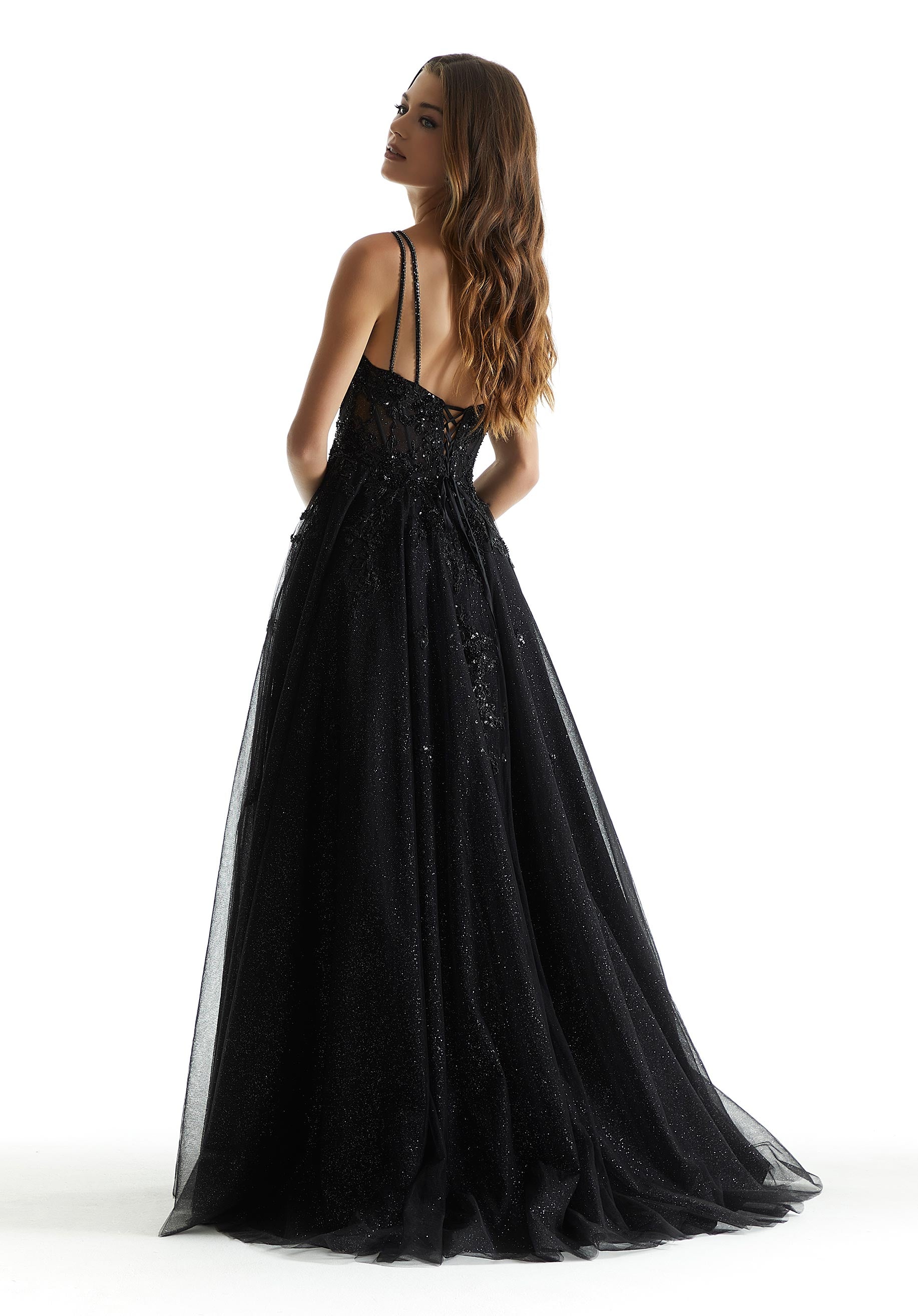 morilee-glitzer-t-ll-ballkleid-mit-v-ausschnitt-und-pailletten-spitze image 7