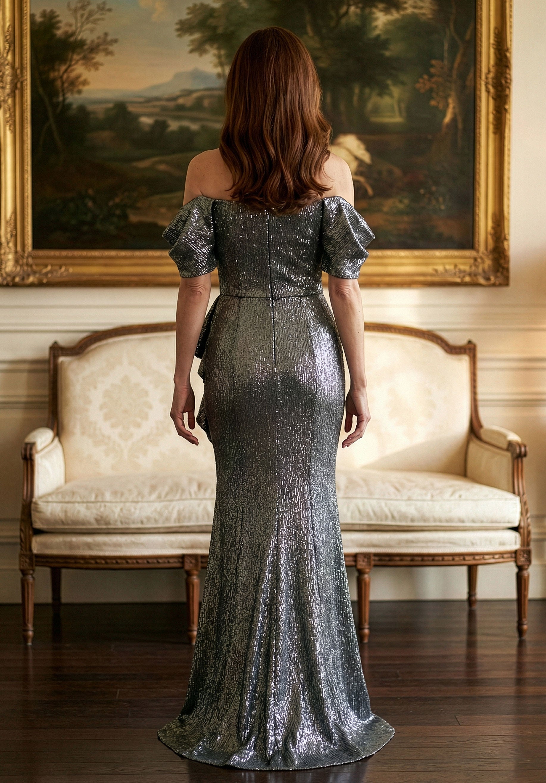 morilee-metallic-jacquard-fit-flare-abendkleid-mit-floral-r-sche image 3