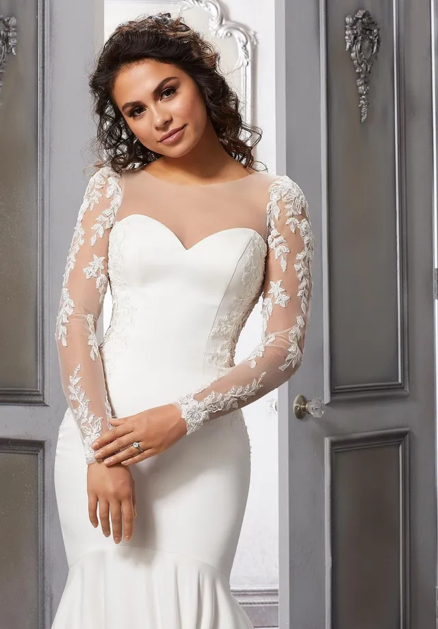 morilee-braut-rmel-aus-netz-mit-beaded-lace-applikationen image 1