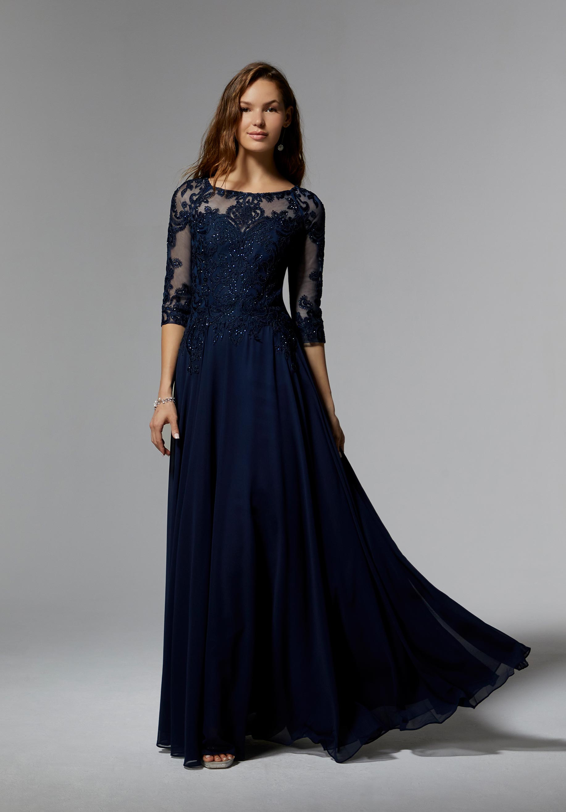 morilee-mother-of-the-occasion-kleid-chiffon-mit-perlen-und-3-4-arm image 1