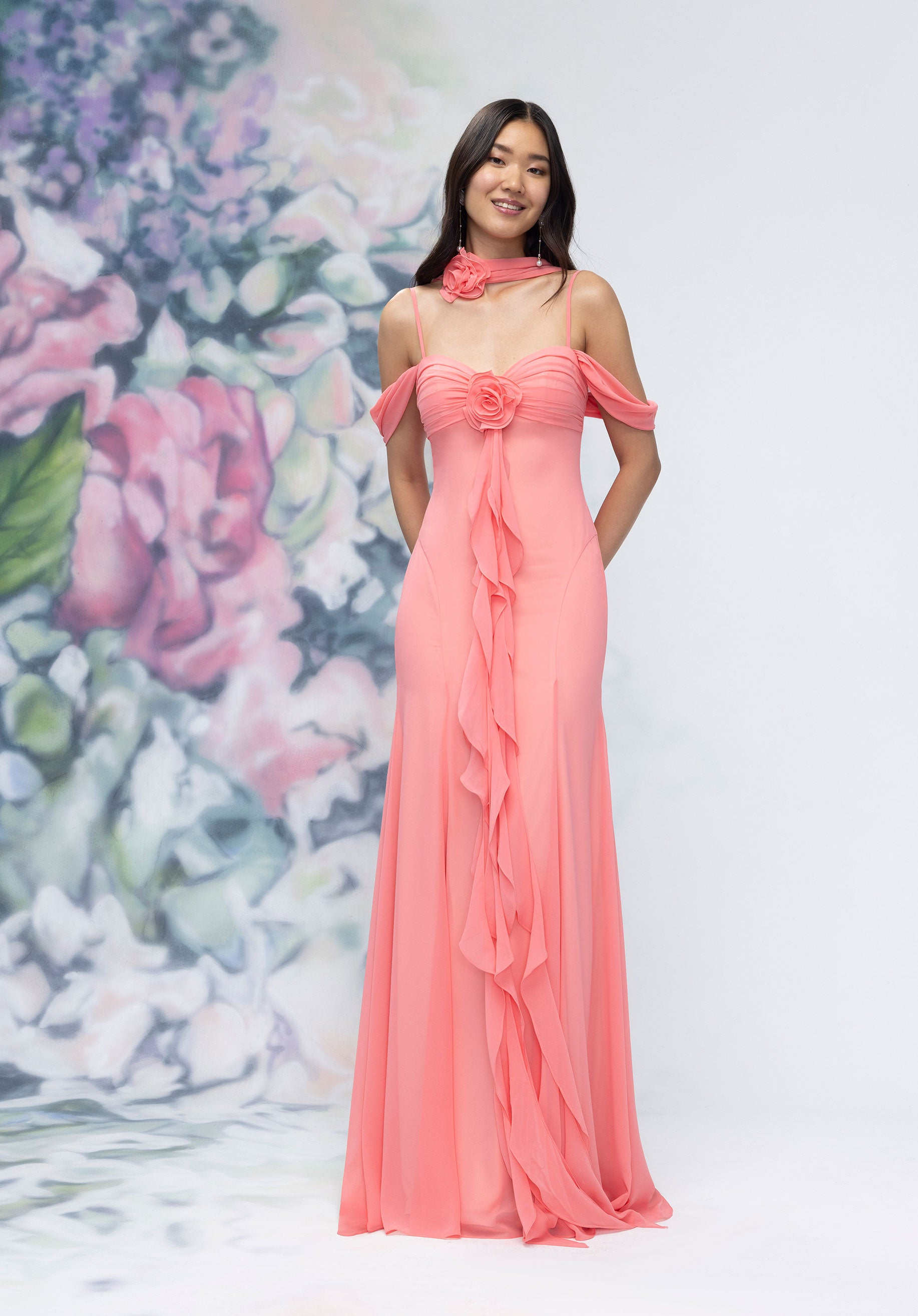 morilee-draped-sweetheart-chiffon-brautjungfernkleid-mit-cascading-floral-ruffle image 6
