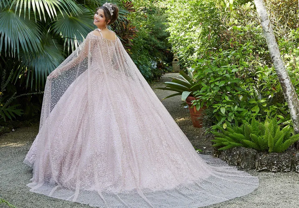 morilee-patterned-glitter-net-cape-braut-cape image 1