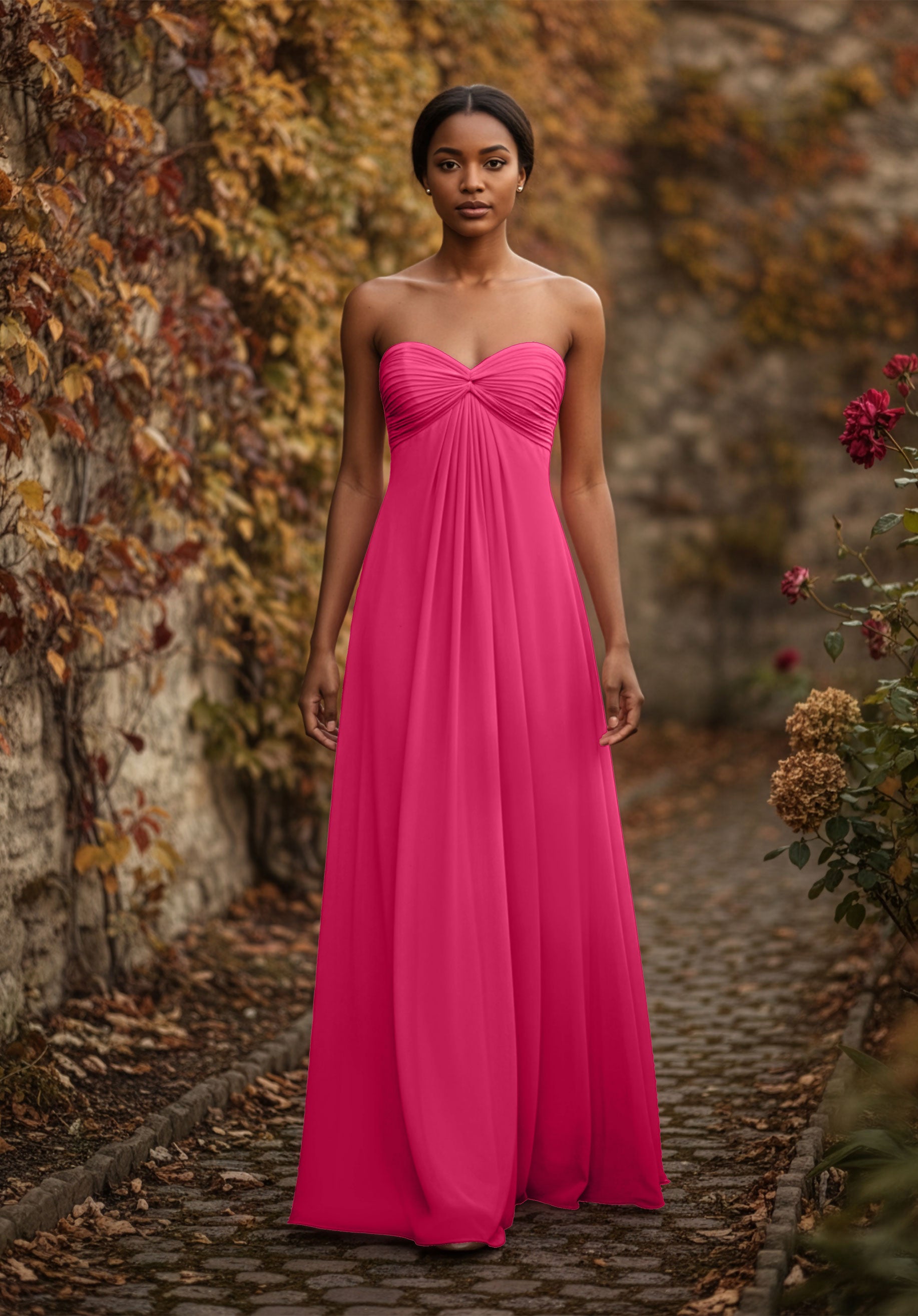 morilee-chiffon-brautjungfernkleid-mit-halstuch image 5