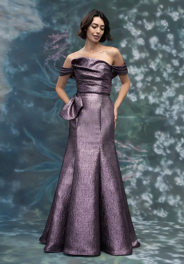 morilee-metallic-jacquard-abendkleid-meerjungfrau-asymmetrisch image 1