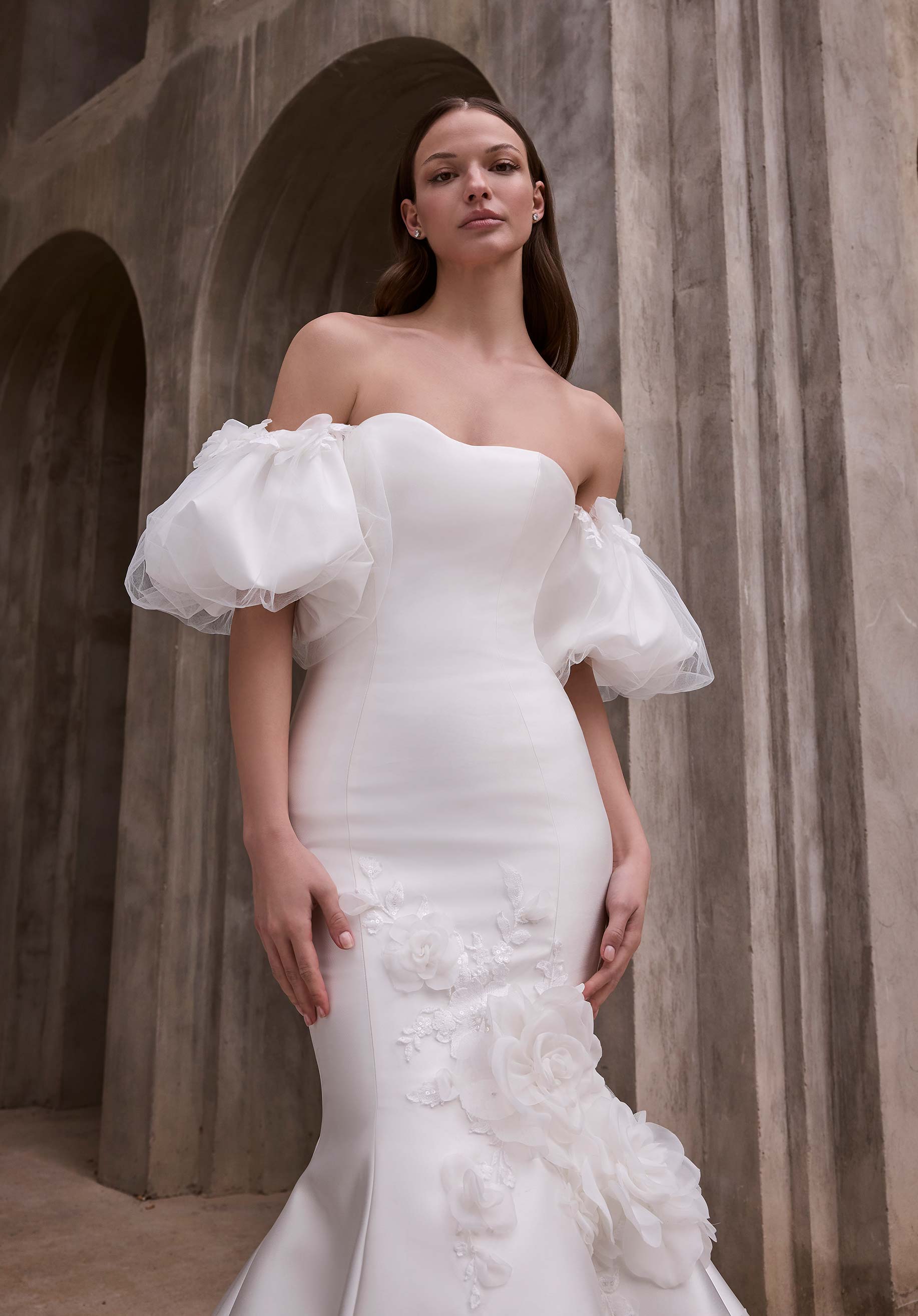 morilee-aelina-brautkleid-fit-flare-mikado-mit-puff-rmeln image 2